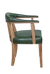 фото Мягкий стул с подлокотниками Tanner Green Leather
