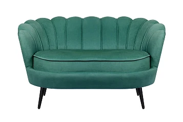 Дизайнерский диван Pearl Double Green V2 на черных ножках на заказ в интернет-магазине