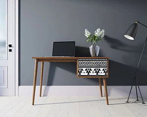 красивый Стол рабочий "Berber" принт 19 с одной тумбой арт BB20/Print_19 в интернет-магазине