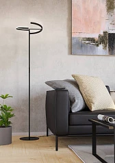 901972 Светодиодный торшер CASTELPOTO, 2X8,8W(LED), 3000K, 2000lm, сталь, черный, белый в интернет-магазине