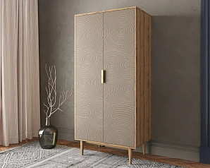 красивый Шкаф малый двухстворчатый "Line" R24/beige