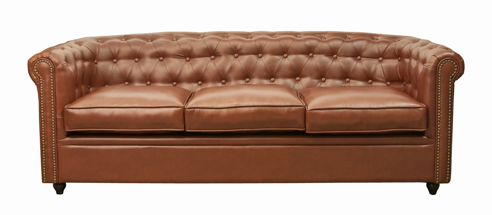 фото Трехместный диван кожаный лофт Karo brown 3S коричневый