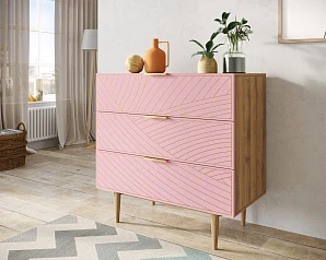 фото Комод с тремя ящиками "Line" LN12/GR1/pink