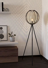 44009 Торшер WAVERTON, 1х40W (E27), H1430, ?400, сталь черный / текстиль, дерево, белый, черный в интернет-магазине