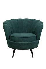 купить стильное Низкое кресло ракушка Pearl зеленый Boucle на черных ножках
