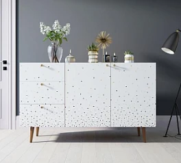 красивый Комод "Berber" с двумя дверками и ящиками принт 15 арт BB17/Print_15 в интернет-магазине