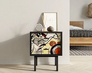Тумбочка с двумя ящиками "Emerson" by Kandinsky арт EM16/Print_01 в интерьере