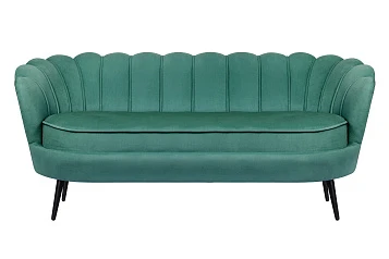 купить красивый Диван ракушка для гостиниц Pearl Triple Green V2 на черных ножках в интернет-магазине