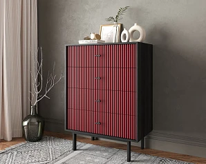 Комод вертикальный с четырьмя ящиками "Emerson" арт EM18/red/L в интернет-магазине