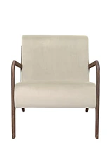 Низкое кресло с деревянными подлокотниками Mody Beige бежевый