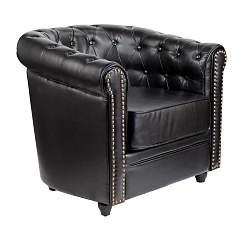 фото Кожаное кресло Karo Black V2