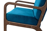 заказать Низкое кресло с деревянными подлокотниками Mody Marine цвет синий в интернет-магазине