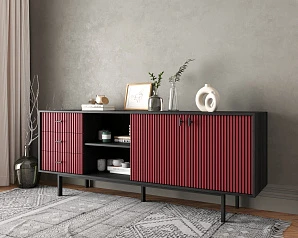 купить красивый Комод с дверками и нишей "Emerson" арт EM15/red/L в интернет-магазине