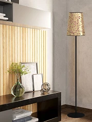 купить стильные 390295 Торшер с ножным выключателем CASTUERA, 1X25W (E27), H1725, сталь, черный / бумага с розовыми