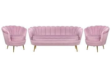 купить красивый Комплект кресел и дивана ракушка Pearl Triple Pink в интернет-магазине