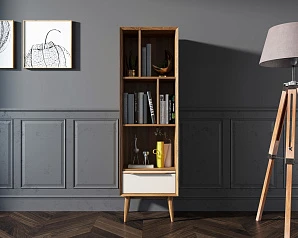 купить Узкий стеллаж "Bruni white" арт BR26WH