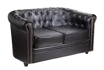 купить Кожаный диван лофт Karo V2 черный в интернет-магазине