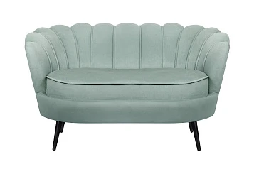 красивый Диван ракушка Pearl Double Green на черных ножках