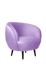 фото Мягкое кресло Small Benee Purple на черных ножках в интерьере