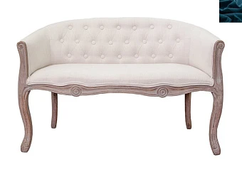 Двухместный диван Kandy Double Beige цвет синий в интерьере