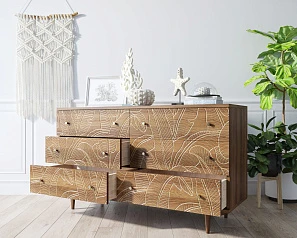 Комод "Boho" 6 ящиков джангл арт BH08 на заказ в интернет-магазине