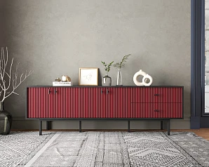 заказать Комод с четырьмя дверками и двумя ящиками "Emerson" арт EM04/red/L