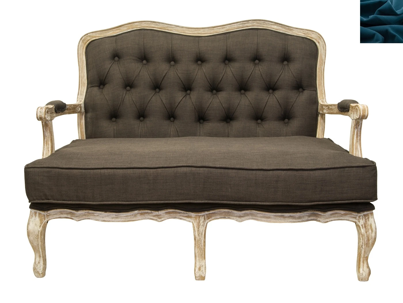 купить красивый Прямой диван модерн Yareli Brown V2 синий в интернет-магазине