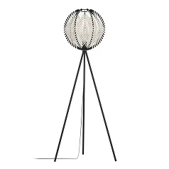44009 Торшер WAVERTON, 1х40W (E27), H1430, ?400, сталь черный / текстиль, дерево, белый, черный в интернет-магазине