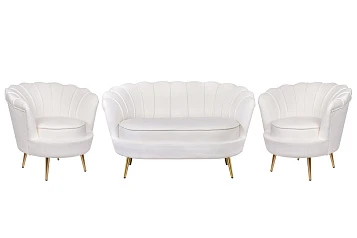 Комплект кресел и дивана ракушка Pearl Double Beige на заказ