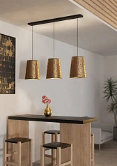 стильные 390293 Люстра CASTUERA, 3X25W (E27), L1310, B300, H1500, сталь, черный/бумага декорированная розовыми лепестками, золотой, розовый