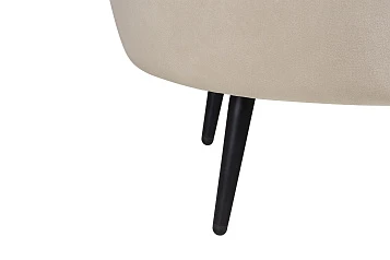 заказать Диван ракушка для гостиниц Pearl Triple Taupe на черных ножках