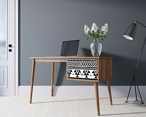 красивый Стол рабочий "Berber" принт 19 с одной тумбой арт BB20/Print_19 в интернет-магазине