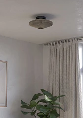 заказать 43998 Потолочная люстра MIDSUMER, 1х40W (E27), H175, ?380, сталь черный / текстиль, кремовый