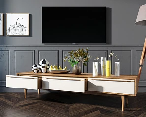 Консоль под TV "Bruni white" с ящиками арт BR-21WH