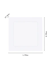 заказать 64624 Светодиод. встраив. светильник FUEVA 1 PRO, 11W(LED), 170X170, ET40, 4000K, сталь/белый, пласт в интернет-магазине