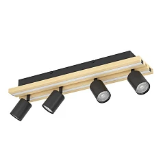 купить стильные 390524 Светодиодный настенно-потолочный светильник GESTEIRA, 33W(LED) ,3000K, 2300lm, сталь, дерево, черный, коричневый, черный в интернет-магазине