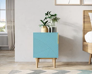 купить красивые Тумбочка с дверкой "Line" LN08/GR1/blue в интернет-магазине