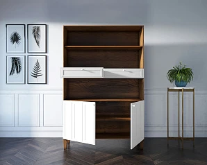 красивый Стеллаж широкий двухстворчатый "Andersen" арт AN17WH на заказ