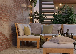 красивые 901893 Торшер на солнечн. батарее сенсорн. ROCCANOVA-L, H1200, 2,8W(LED), IP44, 3000K, 270lm, сталь, белый в интернет-магазине