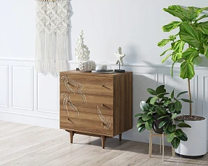 заказать Комод "Boho" 3 ящика с растением арт BH04