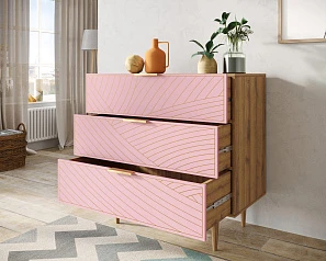 фото Комод с тремя ящиками "Line" LN12/GR1/pink