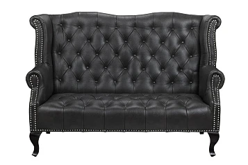 красивый Кожаный дизайнерский диван лофт Royal Sofa Black в интернет-магазине