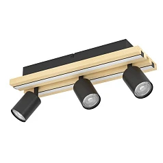 купить 390523 Светодиодный настенно-потолочный светильник GESTEIRA, 23W(LED) ,3000K, 1900lm, сталь, дерево, черный, коричневый, черный