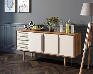 купить красивый Комод "Bruni white" три дверки арт BR04WH