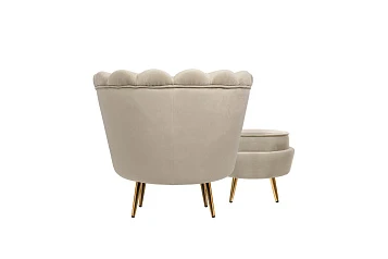 заказать Кресло с пуфом ракушка Pearl Taupe