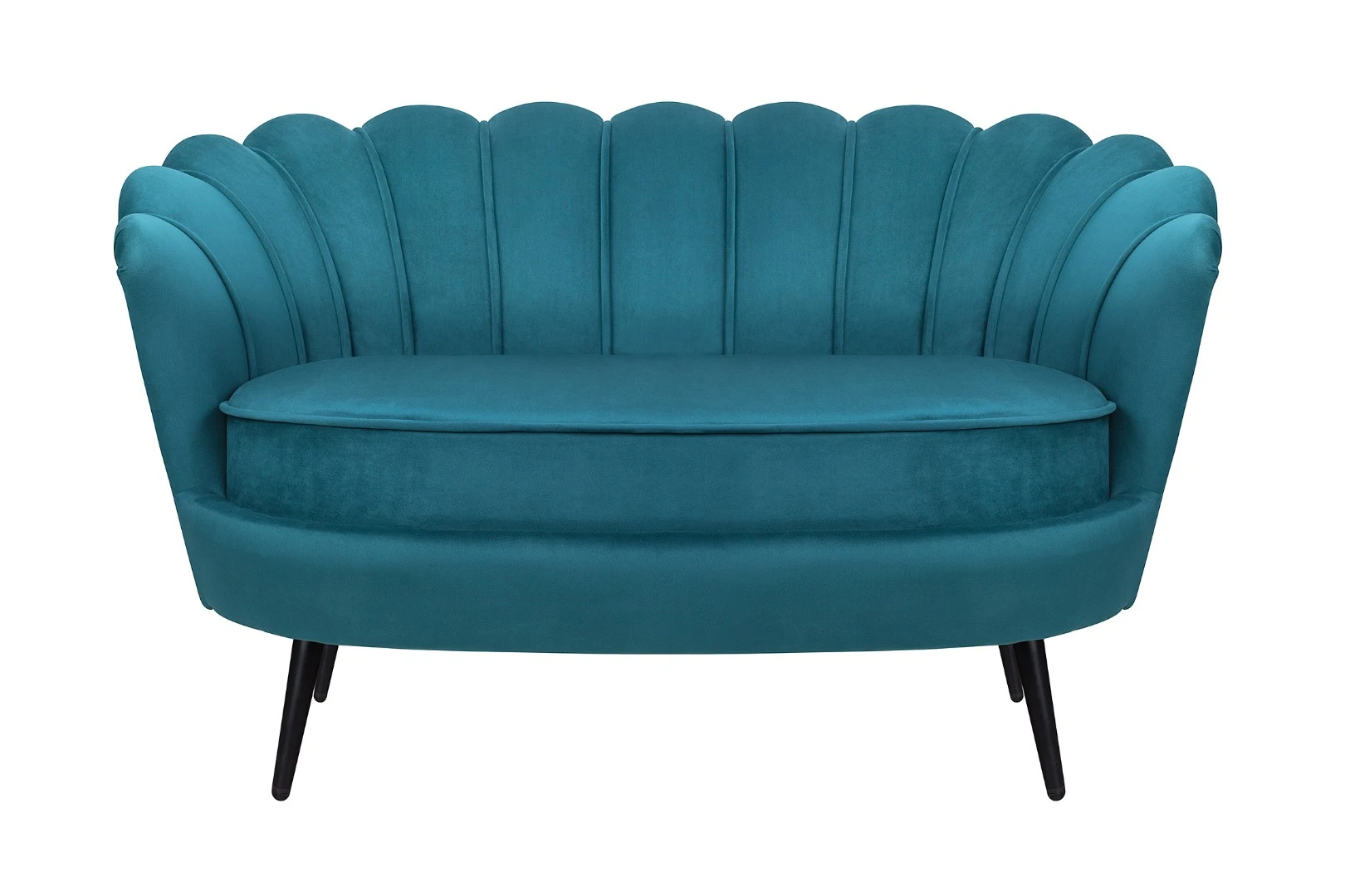 Диван ракушка Pearl Double Marine Velvet на черных ножках в интернет-магазине