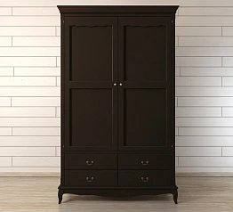 красивый Шкаф "Leontina Black" двустворчатый с ящиками арт ST9327KR2BLK