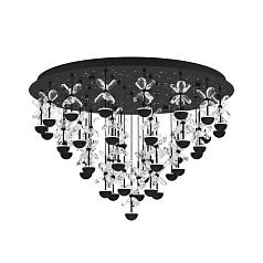 заказать 390276 Люстра диммируемая PIANOPOLI 2, 43X1,8W (LED), 3000K, 10320lm, ?780, сталь, черный/переливающееся стекло, прозрачный