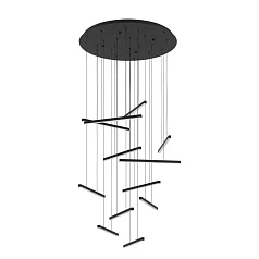 заказать 390351 Люстра диммируемая LINDOZA, 12X8,4W (LED), 3000K, 12000lm, ?780, сталь, черный/пластик, белый в интернет-магазине