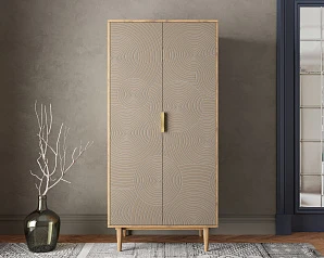 красивый Шкаф малый двухстворчатый "Line" R24/beige